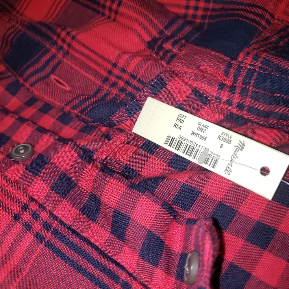 Madewell Flannel Ex-Boyfriend Shirt Albion Plaid Size Small NWT - Picture 9 of 9